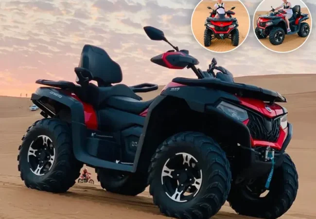 Sports quad 625cc ATV on the red dunes outside Dubai