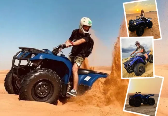 Yamaha Grizzly 450cc utility quad bike on a Dubai desert trail